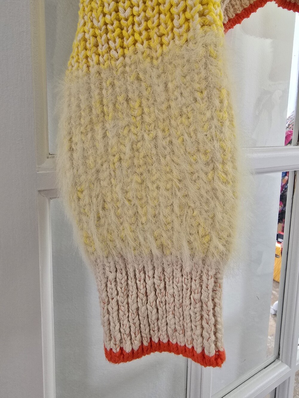 FREE PEOPLE X REVOLVE Sunbrite Colorblock Cropped Knit Yellow Sweater RARE NWT L - Picture 13 of 16